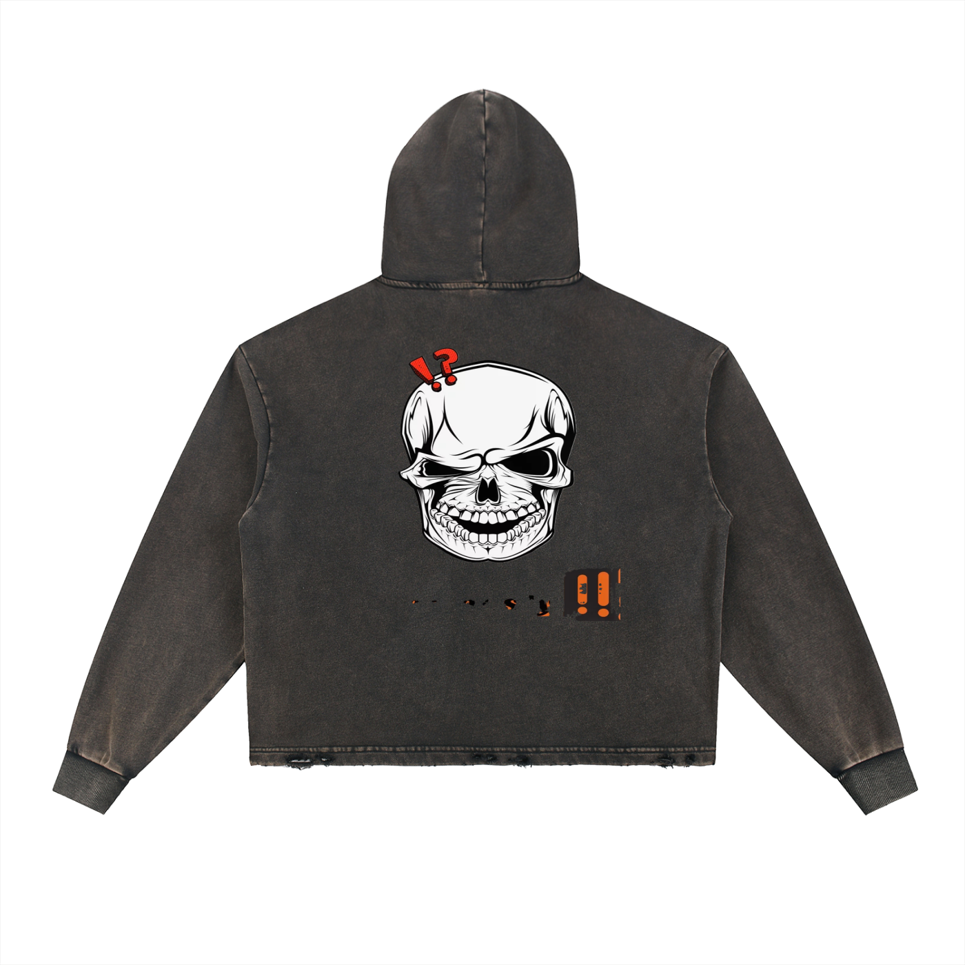 Vintage Washed Frayed-Hem Hoodie