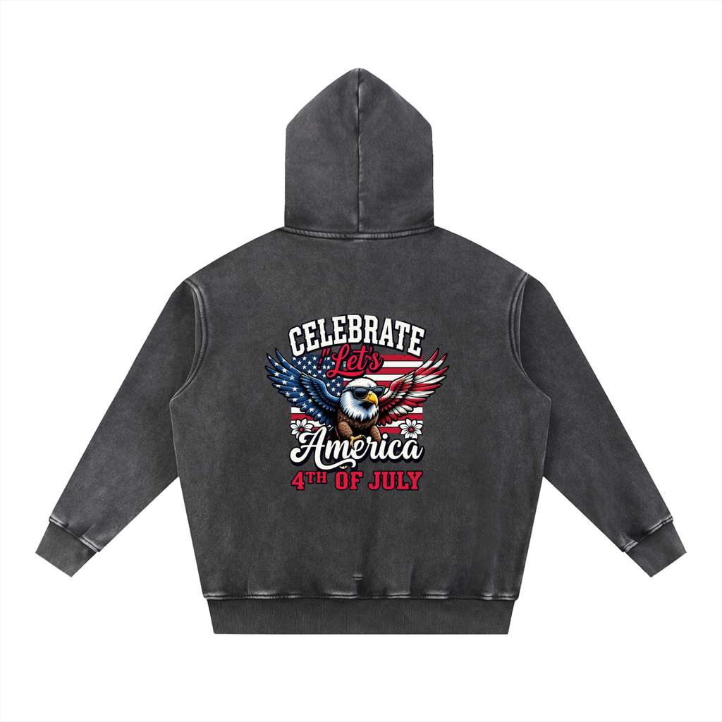 Snow Wash Fleece Oversize Hoodie